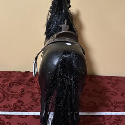18” Black Horse with Saddle