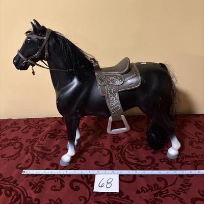 18” Black Horse with Saddle