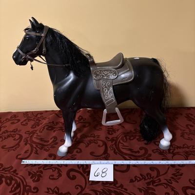 18” Black Horse with Saddle