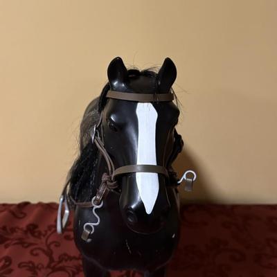 18” Black Horse with Saddle