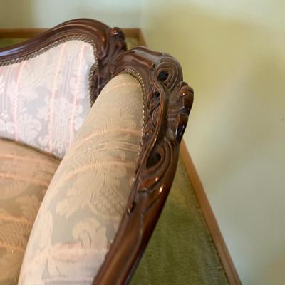 Side Chair Carved Wood Trim , Upholstered -  (Matching to the Sofa)