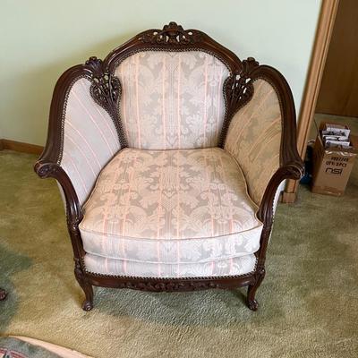 Side Chair Carved Wood Trim , Upholstered -  (Matching to the Sofa)