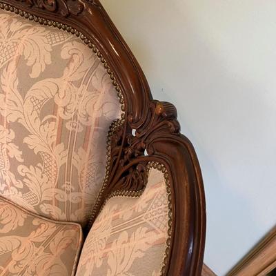 Side Chair Carved Wood Trim , Upholstered -  (Matching to the Sofa)