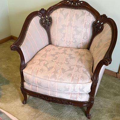 Side Chair Carved Wood Trim , Upholstered -  (Matching to the Sofa)