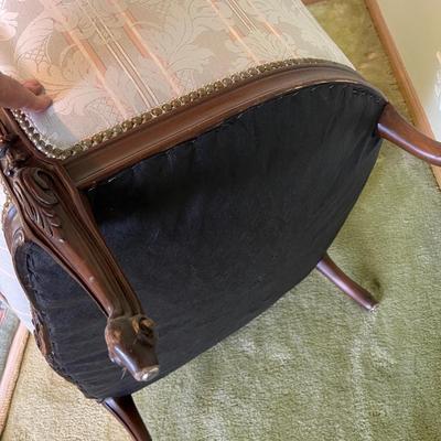Side Chair Carved Wood Trim , Upholstered -  (Matching to the Sofa)