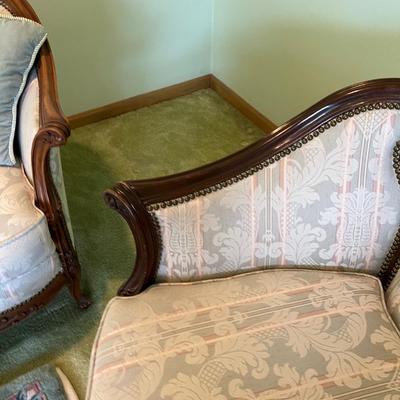 Side Chair Carved Wood Trim , Upholstered -  (Matching to the Sofa)