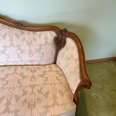 SOFA Carved Wood Trim , Upholstered, Beautiful!! 