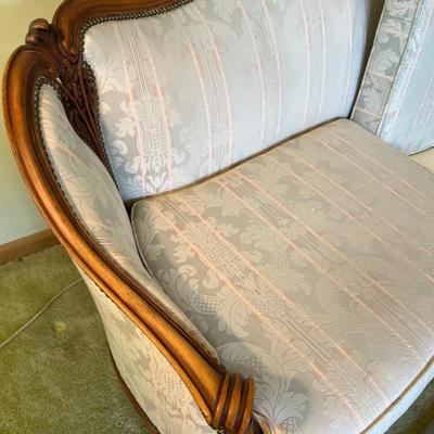 SOFA Carved Wood Trim , Upholstered, Beautiful!! 