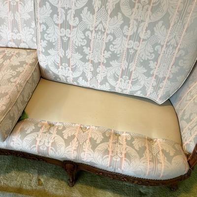SOFA Carved Wood Trim , Upholstered, Beautiful!! 