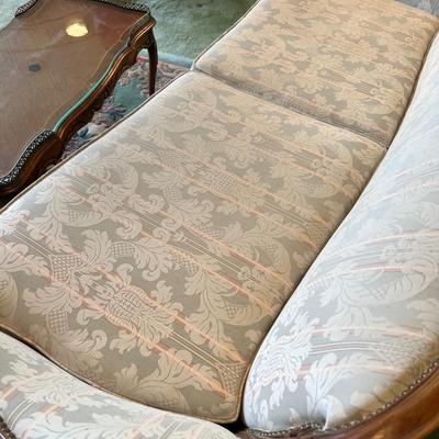 SOFA Carved Wood Trim , Upholstered, Beautiful!! 