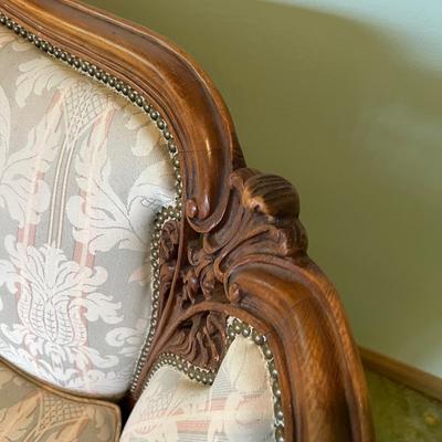 SOFA Carved Wood Trim , Upholstered, Beautiful!! 