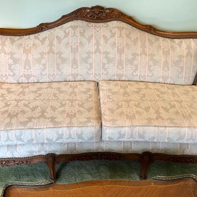 SOFA Carved Wood Trim , Upholstered, Beautiful!! 