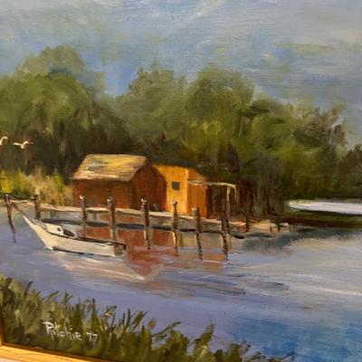 Seascape Oil on Board by  Ritchie 