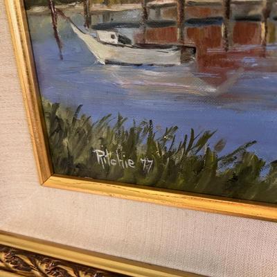 Seascape Oil on Board by  Ritchie 