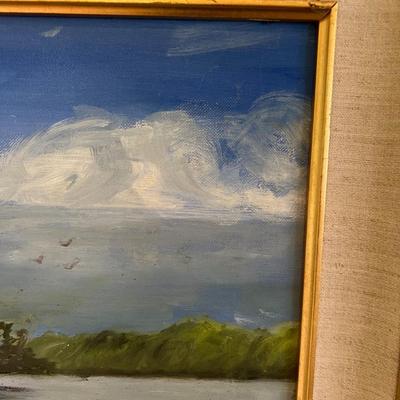 Seascape Oil on Board by  Ritchie 