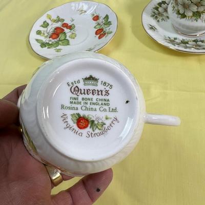 3 Bone China Tea Cups 