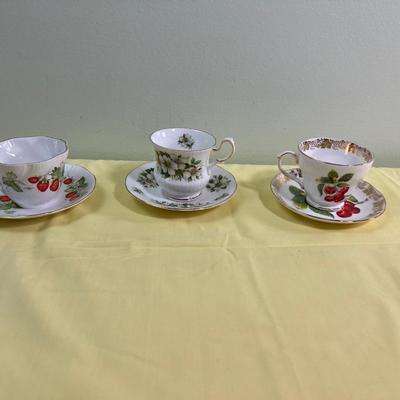 3 Bone China Tea Cups 