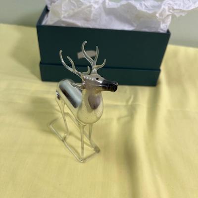 Hand Blown Mercury GLASS Deer Ornament  - Delicate 