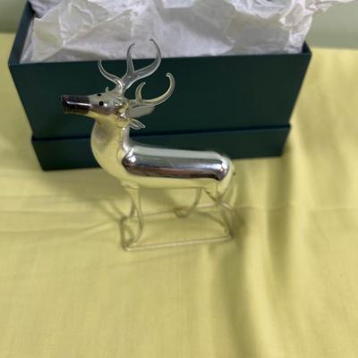 Hand Blown Mercury GLASS Deer Ornament  - Delicate 