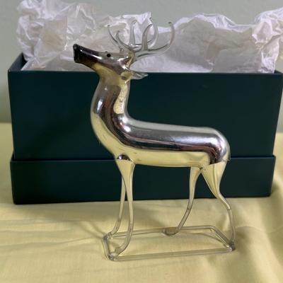 Hand Blown Mercury GLASS Deer Ornament  - Delicate 