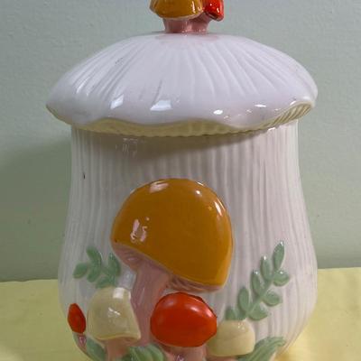 Mushroom Ceramic Cookie Jar