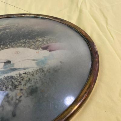Oval Convex Glass Baby Pictures  ANTIQUE~