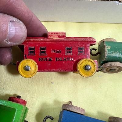 Vintage STROMBECKER Wood Train Set with Plastic Track