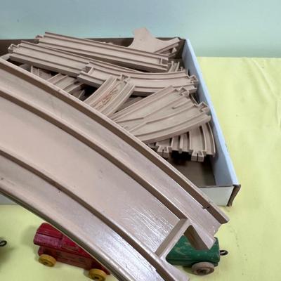Vintage STROMBECKER Wood Train Set with Plastic Track