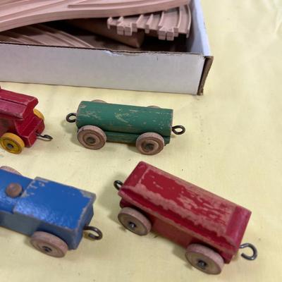 Vintage STROMBECKER Wood Train Set with Plastic Track