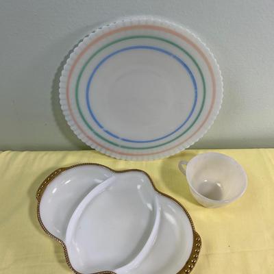 Anchor Hocking Milk Glass (3) Items