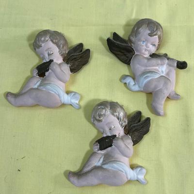 3 Ceramic Wall Hanger Angels 