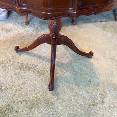 Drum Leather Top Side Table 