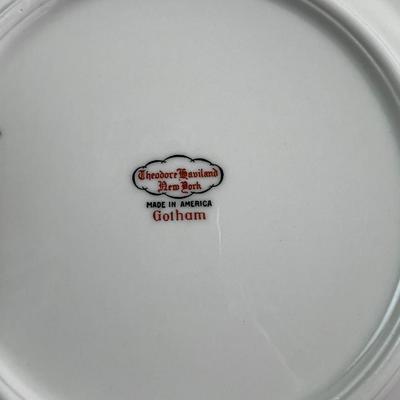 Gotham Made in America Gold Stripped Dessert Set Coffee Cup, Saucer and Plate 