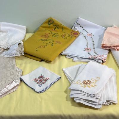 Mostly Table Clothes that are Painted / Artech or Ready to embroider over. 