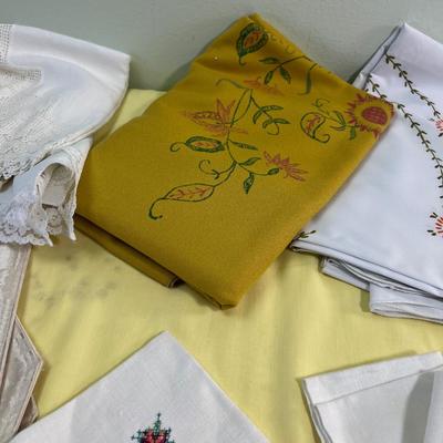 Mostly Table Clothes that are Painted / Artech or Ready to embroider over. 