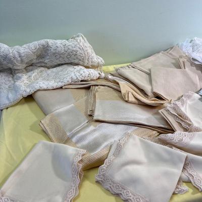 Huge lot of Linens; More Wrinkle Free Polyester and Lace Type 