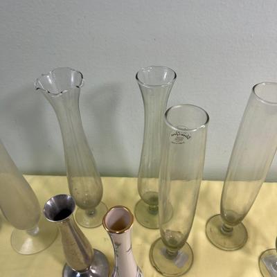 Beautiful Old Glass Bud Vases, Pretty