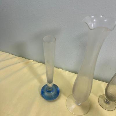 Beautiful Old Glass Bud Vases, Pretty