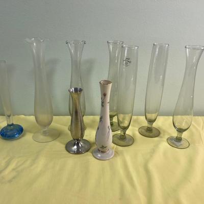 Beautiful Old Glass Bud Vases, Pretty