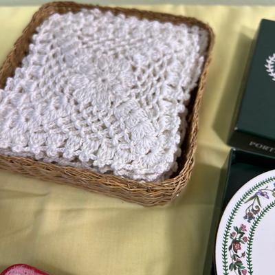 Coasters: Glass, MCM Fish, Portmeirion, Hand Crochet 