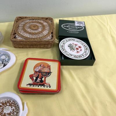 Coasters: Glass, MCM Fish, Portmeirion, Hand Crochet 