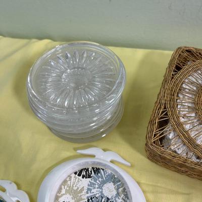 Coasters: Glass, MCM Fish, Portmeirion, Hand Crochet 
