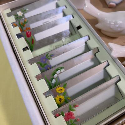 Miniature Do Das and Such Lot: Eggs, Birds, Napkin Rings , Mirror Name Plates