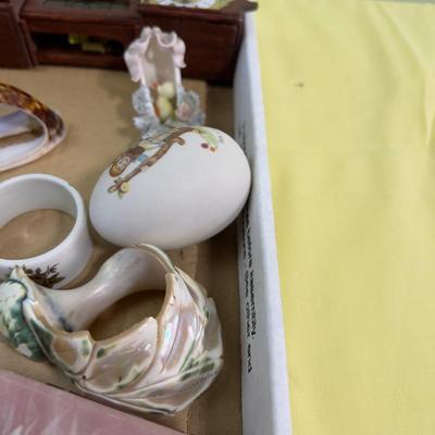 Miniature Do Das and Such Lot: Eggs, Birds, Napkin Rings , Mirror Name Plates