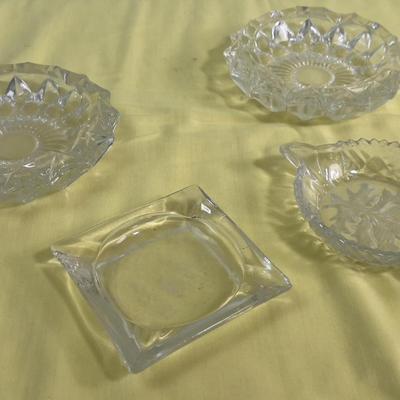 4 Glass Ashtrays 