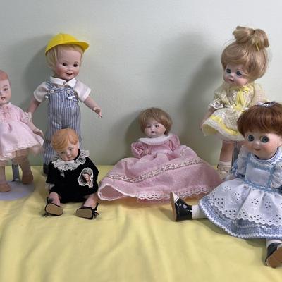 Large Collection of NICE Hand Crafted Porcelain Dolls 6 Total