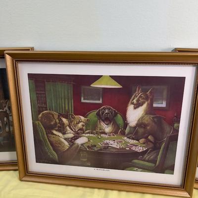 Dogs Playing Poker (5) Framed SET!!!~ 