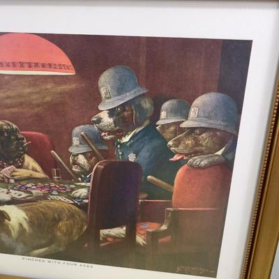 Dogs Playing Poker (5) Framed SET!!!~ 