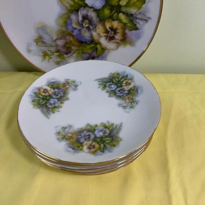 2 Different China SNACK Serving Sets with a Serving Plate