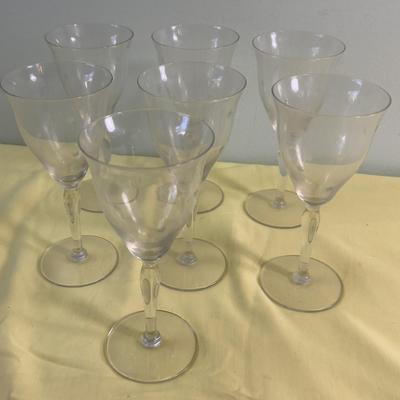 Etched Star Wine, Water, whatever (7) Glasses